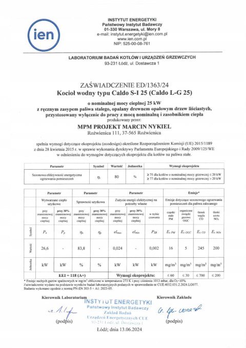 Kocioł zgazowujący drewno MPM CALDO S-I 25 kW Kocioł zgazowujący drewno MPM CALDO S-I 25 kW