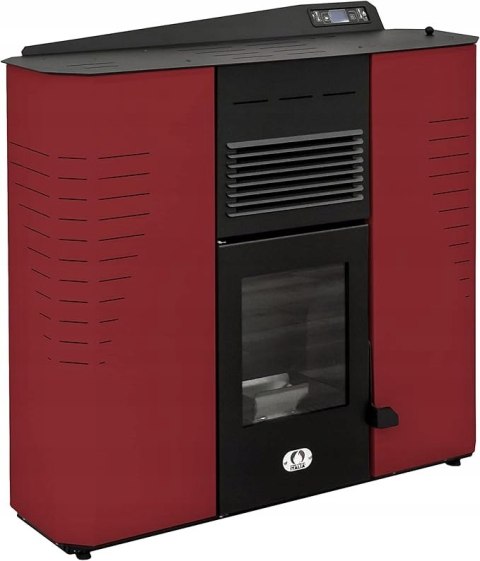 Piec na pellet Italia 14kw czerwony wydajność 92% 5 prędkości i mocy Piec na pellet Italia 14kw czerwony wydajność 92% 5 prędkości i mocy