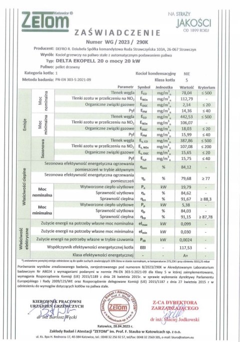 Kocioł na pellet DELTA EKOPELL 20 kW - wersja lewa Defro KCO-D-20-EP-L Kocioł na pellet DELTA EKOPELL 20 kW - wersja lewa Defro KCO-D-20-EP-L