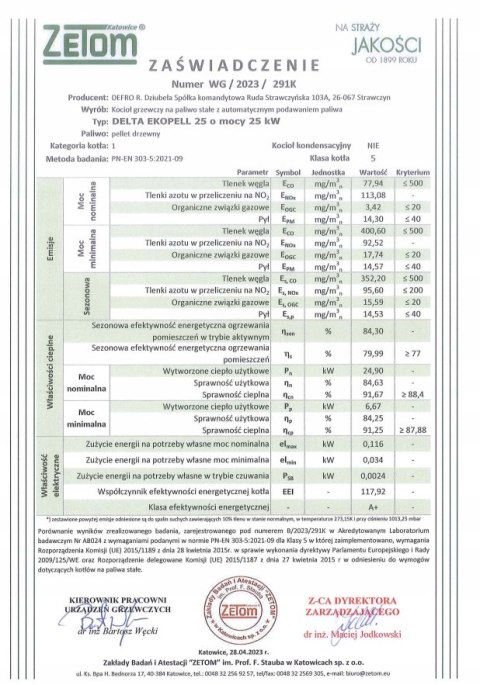 Kocioł na pellet DELTA EKOPELL 25 kW - wersja lewa Defro KCO-D-25-EP-L Kocioł na pellet DELTA EKOPELL 25 kW - wersja lewa Defro KCO-D-25-EP-L
