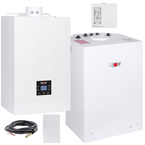 Piec Wolf jednofunkcyjny stalowy na gaz 28 kW + zasobnik 120L + czujniki Piec Wolf jednofunkcyjny stalowy na gaz 28 kW + zasobnik 120L + czujniki