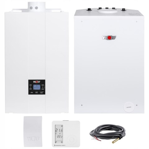 Piec Wolf jednofunkcyjny stalowy na gaz 28 kW + zasobnik 120L + czujniki Piec Wolf jednofunkcyjny stalowy na gaz 28 kW + zasobnik 120L + czujniki