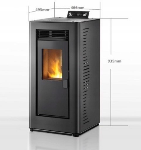 Piec kominek na pellet Golden WiFi Tuya Smart Life 9 Kw czarny Piec kominek na pellet Golden WiFi Tuya Smart Life 9 Kw czarny