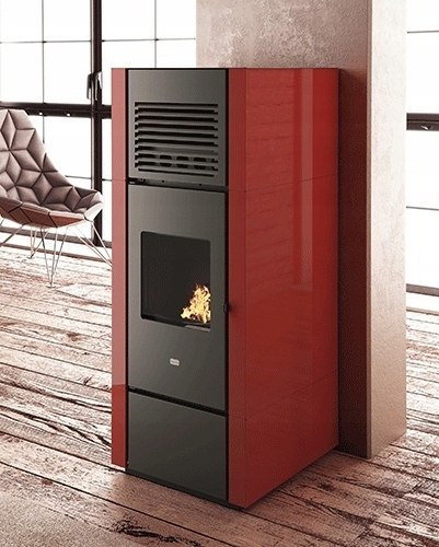 Piec na pellet Eva Calor Nia 15 kW z DGP bordowy Piec na pellet Eva Calor Nia 15 kW z DGP bordowy