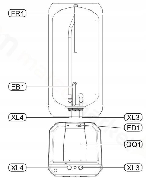Bojler elektryczny baz wężownicy Biawar Viking E-55, 10687 Bojler elektryczny baz wężownicy Biawar Viking E-55, 10687