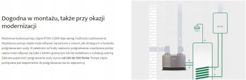 Ekologiczna powietrzna pompa ciepła do c.w.u. Hewalex PCWU 3kW Ekologiczna powietrzna pompa ciepła do c.w.u. Hewalex PCWU 3kW