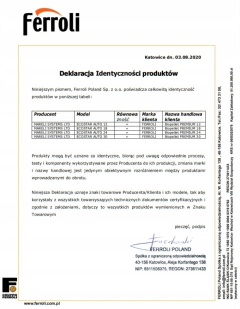 Piec Kocioł Ferroli premium na pellet 18 kW z płaszczem wodnym ZUM Piec Kocioł Ferroli premium na pellet 18 kW z płaszczem wodnym ZUM