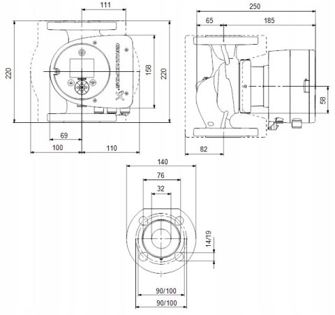Pompa obiegowa Grundfos MAGNA3 32-80 F 220 PN6/10 98333874 Pompa obiegowa Grundfos MAGNA3 32-80 F 220 PN6/10 98333874