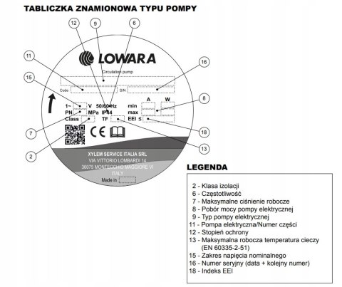 Pompa obiegowa LOWARA ECOCIRC XL 25-80/180mm 230V gwint 1 1/2", E503010AA Pompa obiegowa LOWARA ECOCIRC XL 25-80/180mm 230V gwint 1 1/2", E503010AA
