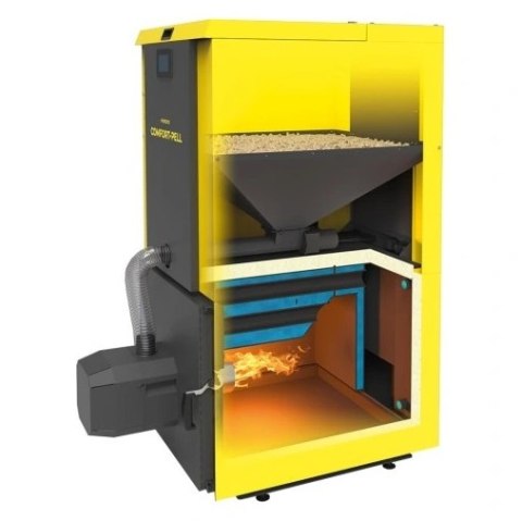 Piec Kocioł Pereko dwufunkcyjny stalowy na pellet 15 kW Piec Kocioł Pereko dwufunkcyjny stalowy na pellet 15 kW