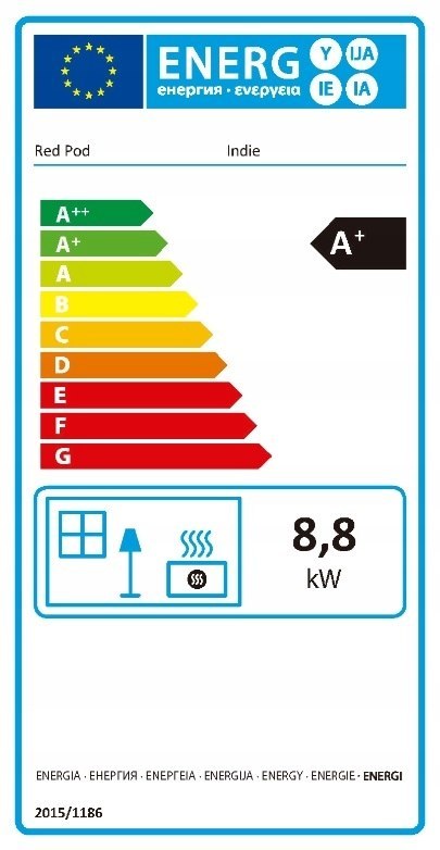 Piec piecyk na pellet REDPOD Indie 9 kW kolor czarny z nadmuchem kanałowy Piec piecyk na pellet REDPOD Indie 9 kW kolor czarny z nadmuchem kanałowy