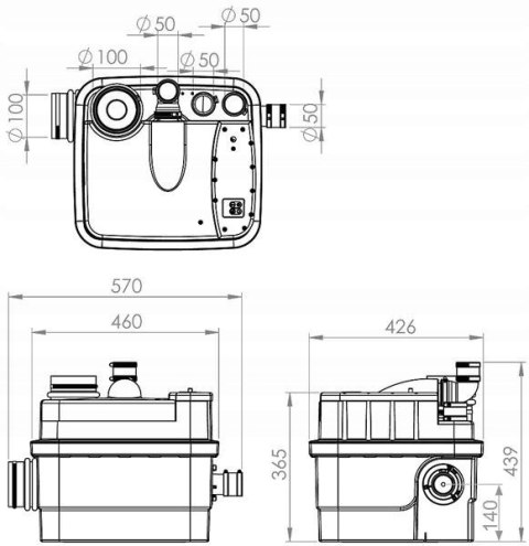 Rozdrabniacz Sanicubic 1 mono podłączenie całego domu IP68 NM, CUBIC1IP68NM Rozdrabniacz Sanicubic 1 mono podłączenie całego domu IP68 NM, CUBIC1IP68NM