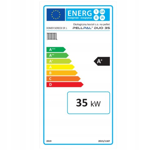 Kocioł na pellet PELLPAL DUO o mocy 35 kW 5 Klasa EcoDesign ZUM