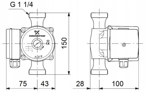 Pompa cyrkulacyjna Grundfos UP 20-30 N 150 Pompa cyrkulacyjna Grundfos UP 20-30 N 150