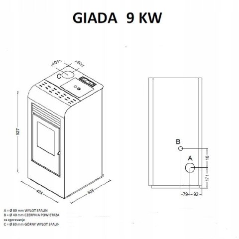Piec Eva Calor jednofunkcyjny stalowy na pellet 9 kW czarny biały bordowy Piec Eva Calor jednofunkcyjny stalowy na pellet 9 kW czarny biały bordowy