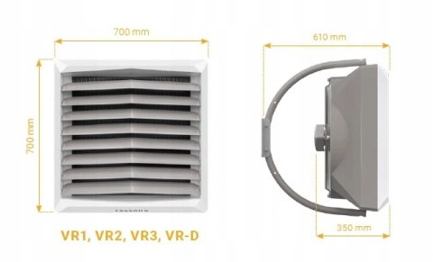 Nagrzewnica Wodna Volcano Vr2 Ec 50Kw Z Konsolą Montażową Nagrzewnica Wodna Volcano Vr2 Ec 50Kw Z Konsolą Montażową