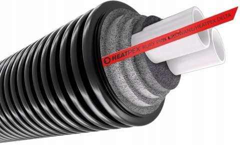 Rura preizolowana podwójna DELTA PEX HEAT DUO 25+25x125 Rura preizolowana podwójna DELTA PEX HEAT DUO 25+25x125