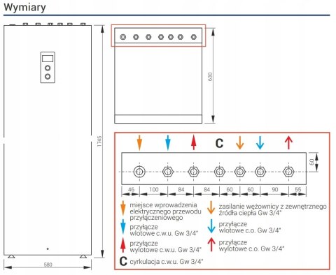 Elektryczny kocioł dwufunkcyjny Kospel EKD.M3 24kW Elektryczny kocioł dwufunkcyjny Kospel EKD.M3 24kW