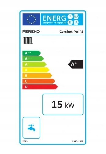 Piec Kocioł Pereko dwufunkcyjny stalowy na pellet 15 kW Piec Kocioł Pereko dwufunkcyjny stalowy na pellet 15 kW