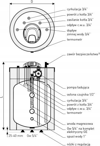 GALMET ZBIORNIK WARSTWOWY DO DWUFUNKCYJNYCH KOTŁÓW, 22-107500 GALMET ZBIORNIK WARSTWOWY DO DWUFUNKCYJNYCH KOTŁÓW, 22-107500
