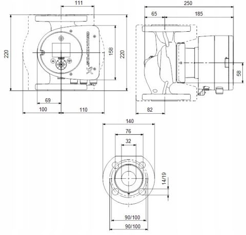 Pompa obiegowa Grundfos MAGNA3 32-100 F 220 PN6/10 97924258 Pompa obiegowa Grundfos MAGNA3 32-100 F 220 PN6/10 97924258